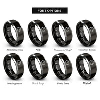font options for inside engraving on black & gray servo motor rings