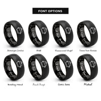 font options for inside engraving on black servo motor rings
