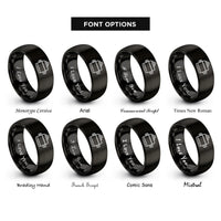 font options for inside engraving on black servo motor rings