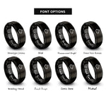 font options for inside engraving on black servo motor rings