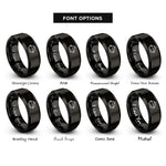font options for inside engraving on black servo motor rings