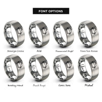 font options for inside engraving on grey servo motor rings