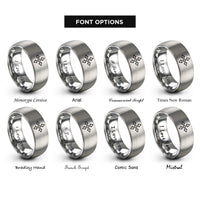 font options for inside engraving on gray set arrows rings