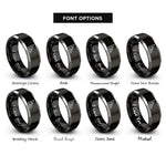 font options for inside engraving on black & grey set square rings