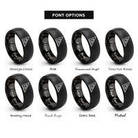 font options for inside engraving on black set square rings