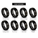 font options for inside engraving on black set square rings