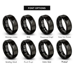 font options for inside engraving on black set square rings