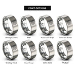 font options for inside engraving on silver settings gear wrench rings