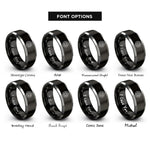 font options for inside engraving on black & silver seven archangels rings