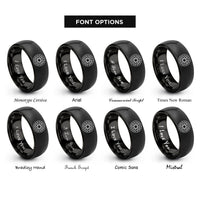 font options for inside engraving on black seven archangels rings