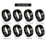 font options for inside engraving on black seven archangels rings