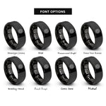 font options for inside engraving on black seven archangels rings