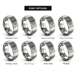 font options for inside engraving on silver seven archangels rings