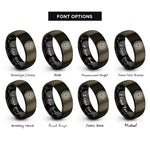 font options for inside engraving on gunmetal & black seven archangels rings