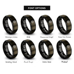 font options for inside engraving on gunmetal & black seven archangels rings