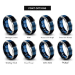 font options for inside engraving on blue & gray seven rings