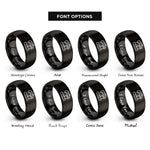 font options for inside engraving on black sewing machine rings