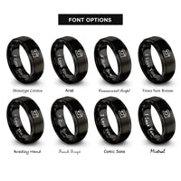 font options for inside engraving on black sewing machine rings