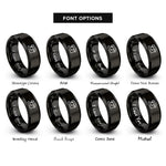 font options for inside engraving on black sewing machine rings