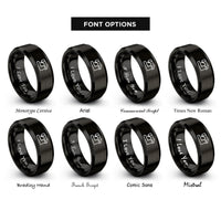 font options for inside engraving on black sewing machine rings