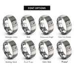 font options for inside engraving on silver sewing machine rings