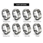 font options for inside engraving on gray sewing machine rings