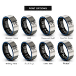 font options for inside engraving on black & blue & silver sextant rings