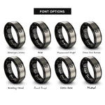 font options for inside engraving on black & grey sextant rings