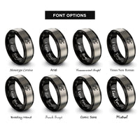 font options for inside engraving on black & grey sextant rings