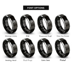 font options for inside engraving on black & grey sextant rings