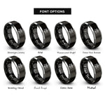 font options for inside engraving on black & gray sextant rings
