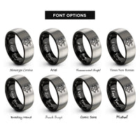 font options for inside engraving on black & grey sextant rings