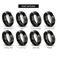 font options for inside engraving on black & gray sextant rings
