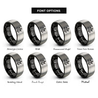 font options for inside engraving on black & gray sextant rings