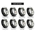 font options for inside engraving on black & grey sextant rings