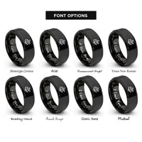 font options for inside engraving on black sextant rings