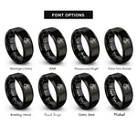 font options for inside engraving on black sextant rings
