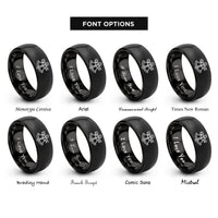 font options for inside engraving on black sextant rings