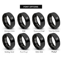 font options for inside engraving on black sextant rings