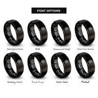 font options for inside engraving on black sextant rings