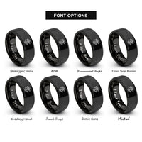font options for inside engraving on black sextant rings