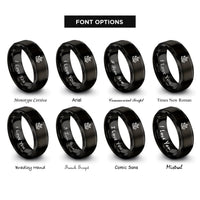 font options for inside engraving on black sextant rings