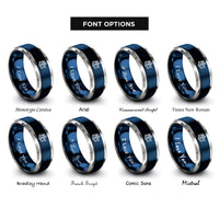font options for inside engraving on blue & grey sextant rings