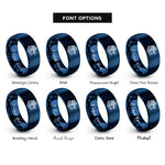 font options for inside engraving on blue sextant rings