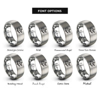 font options for inside engraving on gray sextant rings