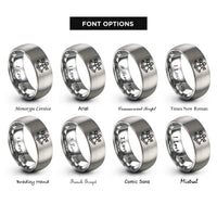 font options for inside engraving on silver sextant rings