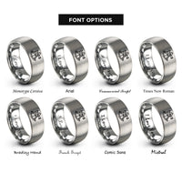 font options for inside engraving on silver sextant rings