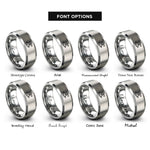 font options for inside engraving on grey sextant rings