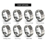 font options for inside engraving on grey sextant rings