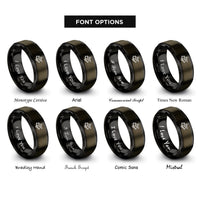 font options for inside engraving on gunmetal & black sextant rings